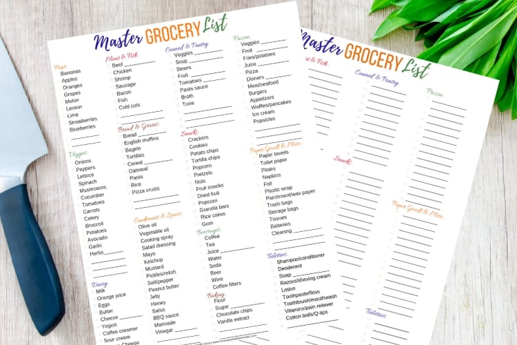 Learn how a master grocery list template can save you time at the store. Never forget anything again with this free printable master grocery list.