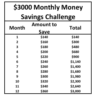 00 monthly money saving challenge ideas