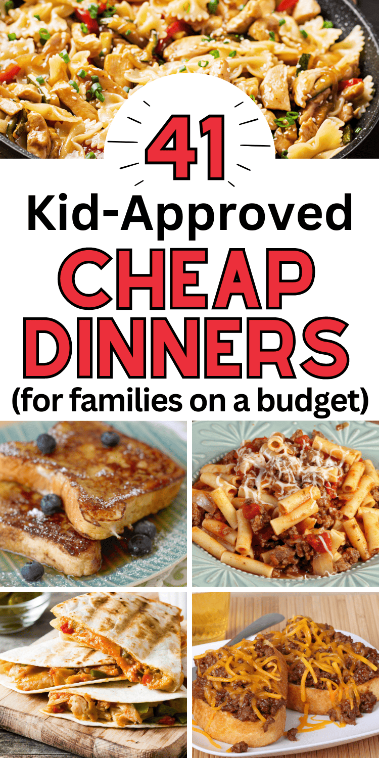 Short on time (and money) and don't know what to cook for your family? These easy quick cheap dinner ideas are perfect for families on a budget! Give these simple cheap dinner ideas a try this week! Cheap dinner ideas for family budget, cheap dinner ideas for family budget frugal meals, cheap dinner ideas for family of 6, fast cheap dinner ideas easy meals, fast cheap dinner ideas healthy, quick cheap dinner ideas for two at home, good cheap dinner ideas, cheap dinner ideas for family of 4, of 3
