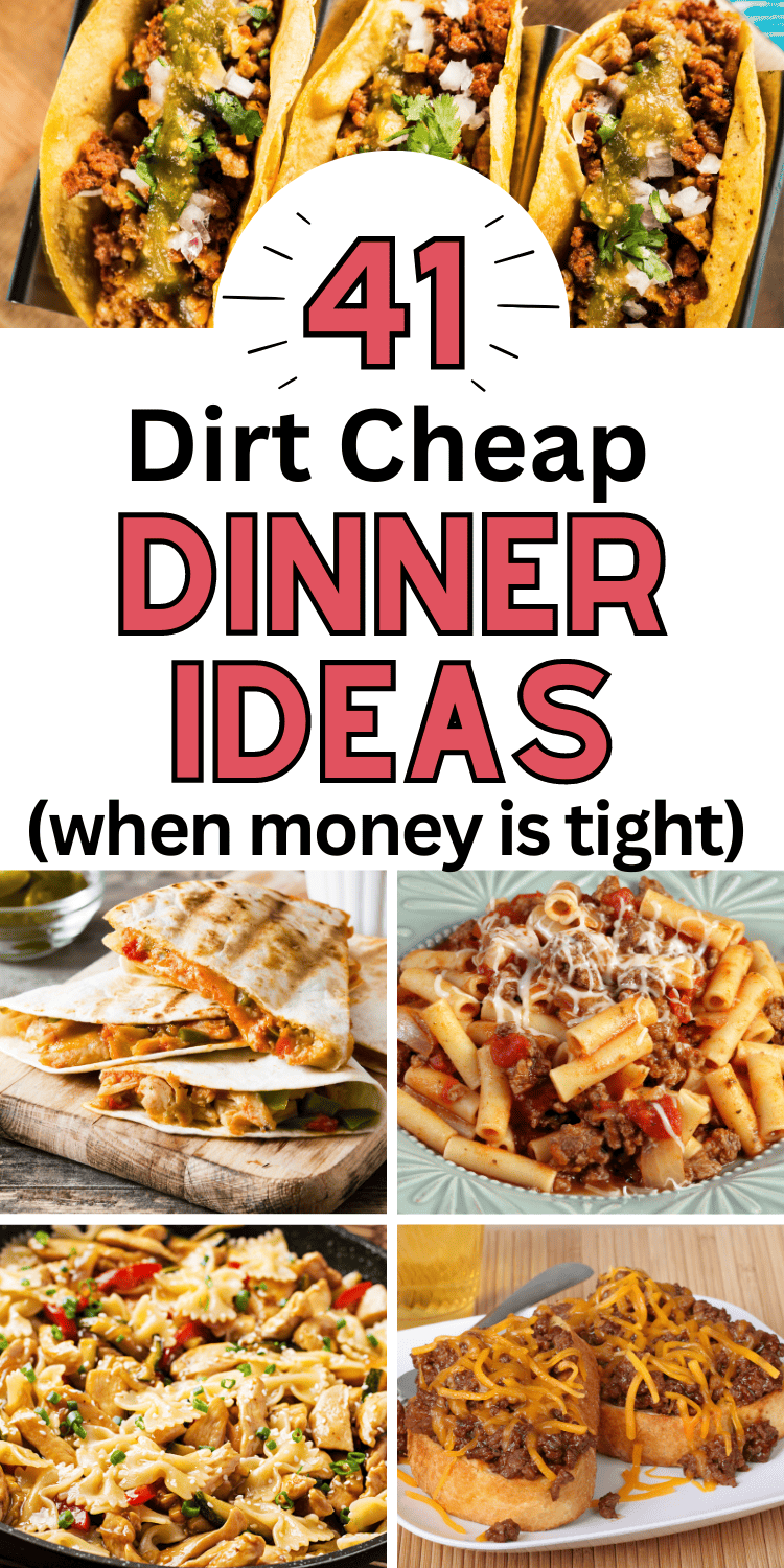 Short on time (and money) and don't know what to cook for your family? These easy quick cheap dinner ideas are perfect for families on a budget! Give these simple cheap dinner ideas a try this week! Cheap dinner ideas for family budget, cheap dinner ideas for family budget frugal meals, cheap dinner ideas for family of 6, fast cheap dinner ideas easy meals, fast cheap dinner ideas healthy, quick cheap dinner ideas for two at home, good cheap dinner ideas, cheap dinner ideas for family of 4, of 3