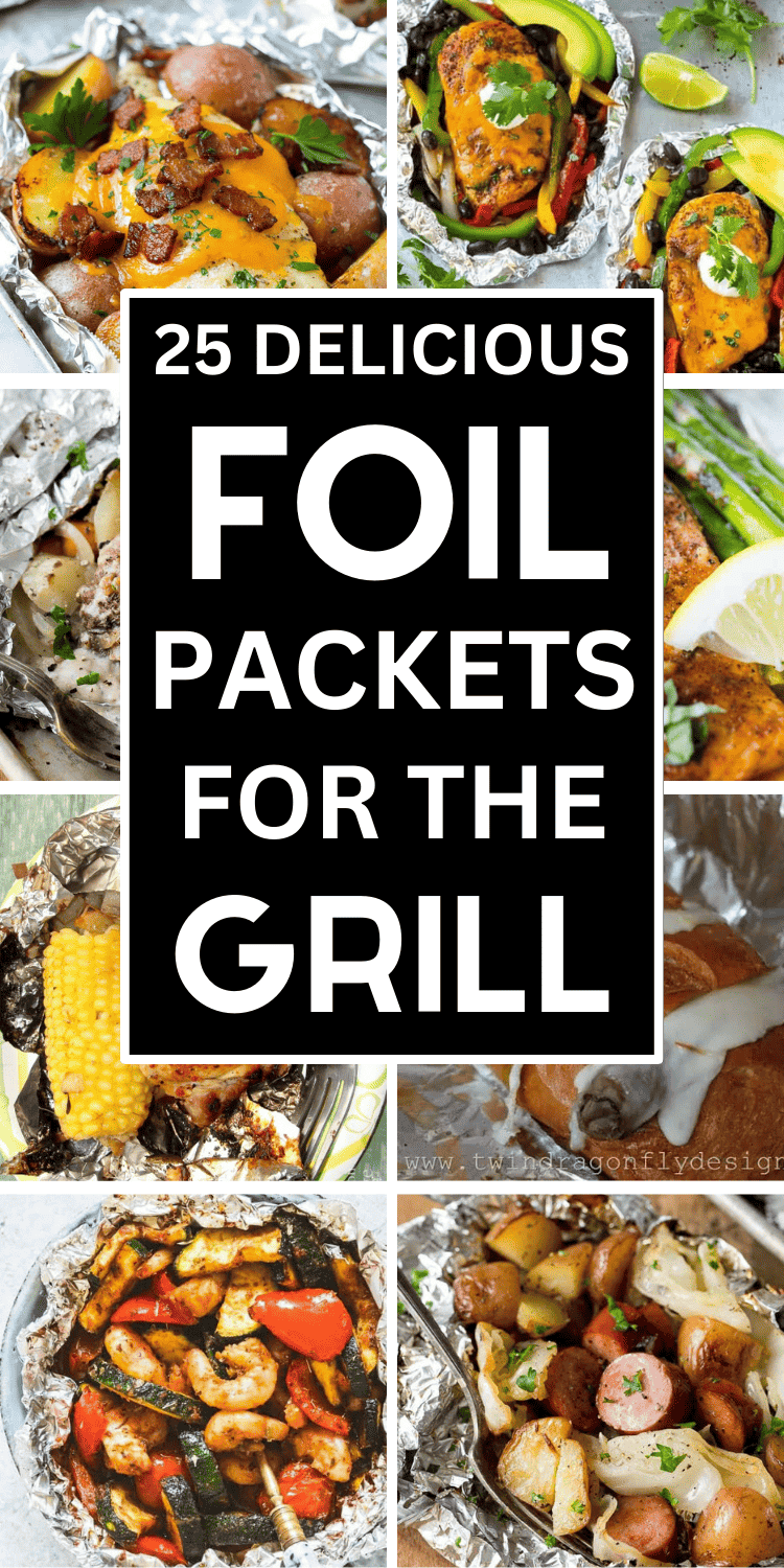 These foil packets for the grill, oven, or camp fire make SUPER easy meals! Just toss everything into the foil packet, cook, then toss out the packet. Foil packet meals also make easy camping dinners. Easy camping foil packet meals, easy foil packet meals camping recipes, easy chicken foil packets for the grill, chicken foil packets for the grill hobo dinners, chicken on the grill recipes in foil, potato foil packets for the grill, steak foil packets for the grill summer, sausage foil packets.