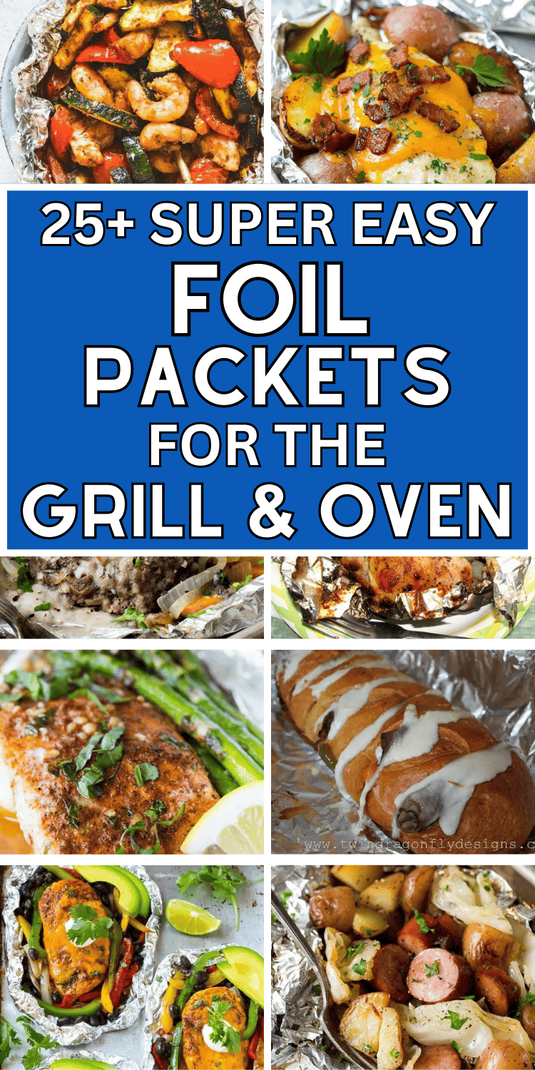 These foil packets for the grill, oven, or camp fire make SUPER easy meals! Just toss everything into the foil packet, cook, then toss out the packet. Foil packet meals also make easy camping dinners. Easy camping foil packet meals, easy foil packet meals camping recipes, easy chicken foil packets for the grill, chicken foil packets for the grill hobo dinners, chicken on the grill recipes in foil, potato foil packets for the grill, steak foil packets for the grill summer, sausage foil packets.