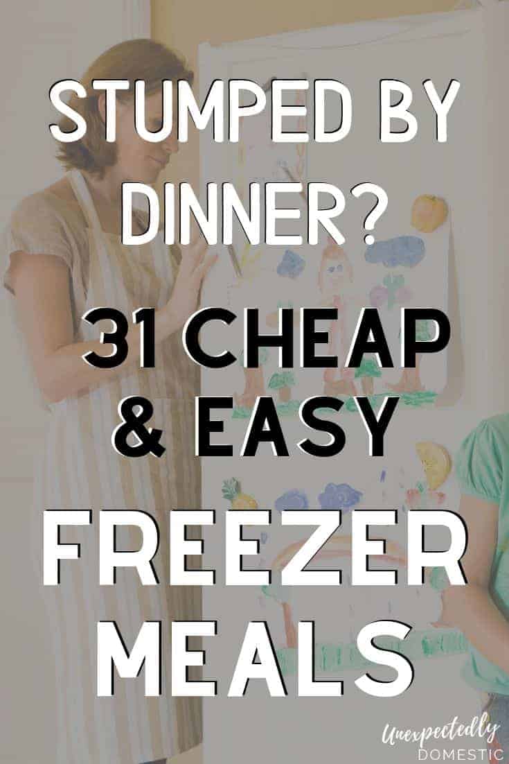 A month of cheap easy freezer meals! Fill your freezer with these healthy, homemade, make ahead dinners. Perfect when you're short on time and on a budget!