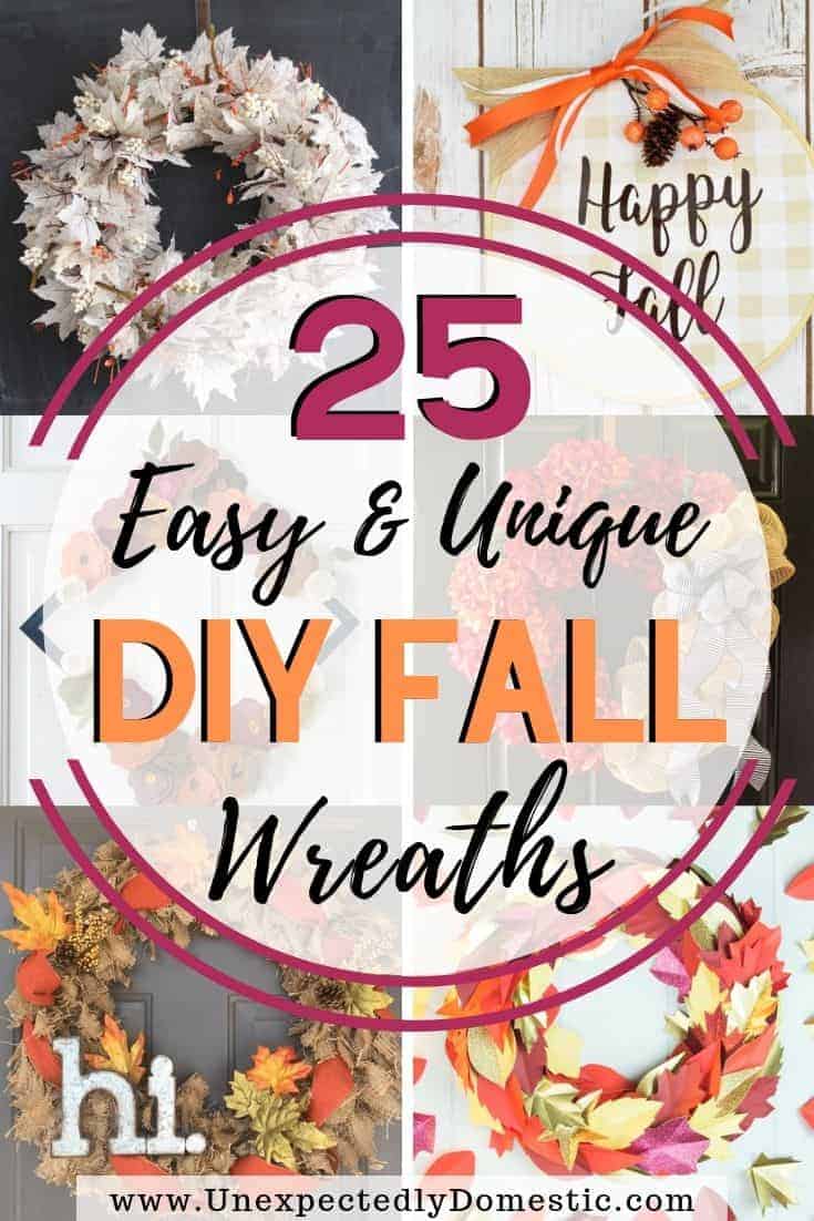 How to make a festive fall wreath for your front door. These DIY fall wreath tutorials are easy, fun, and cheaper than buying a boring store one.