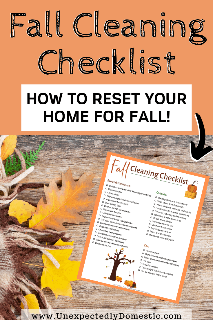 Use this fall cleaning checklist printable to get your home ready for Fall! Stay on top of your seasonal cleaning housework with these easy tips.