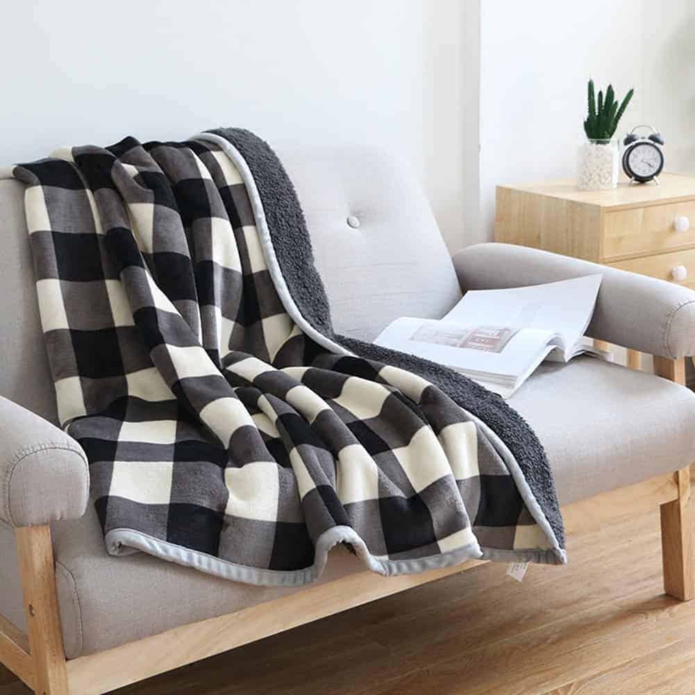 Cozy farmhouse black and white buffalo check home decor! Spruce up your kitchen, living room, or bedroom, or add some buffalo plaid fall decor to your home.
