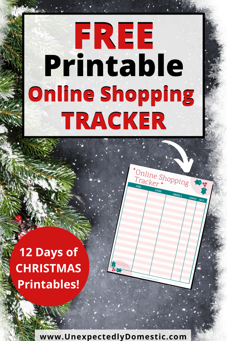 Free Online Shopping Tracker Printable