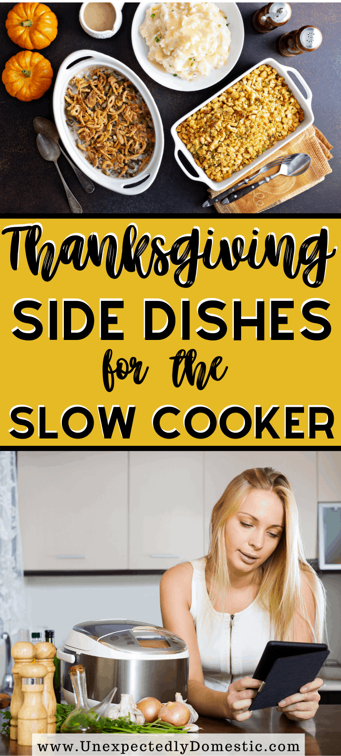 Try making these slow cooker side dishes for Thanksgiving this year! Save valuable oven space and fire up that crockpot for those Thanksgiving dinner sides.