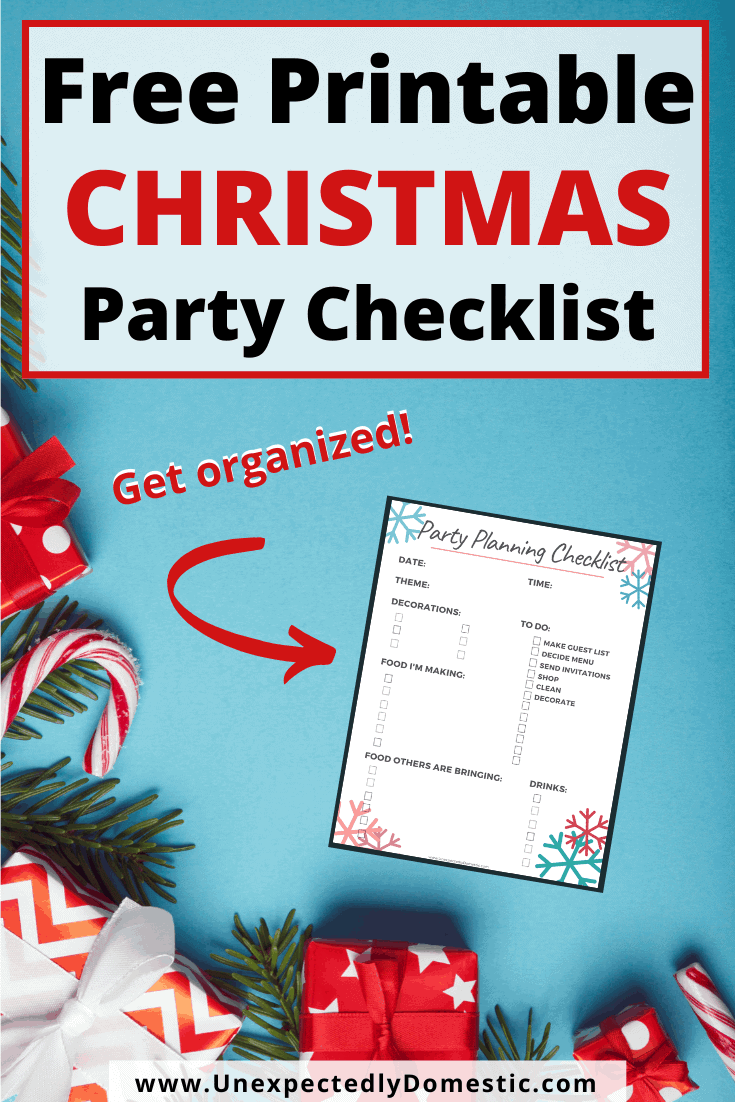 Free printable party planning checklist! Super helpful party planning worksheet template to easily plan all the details of your holiday party!