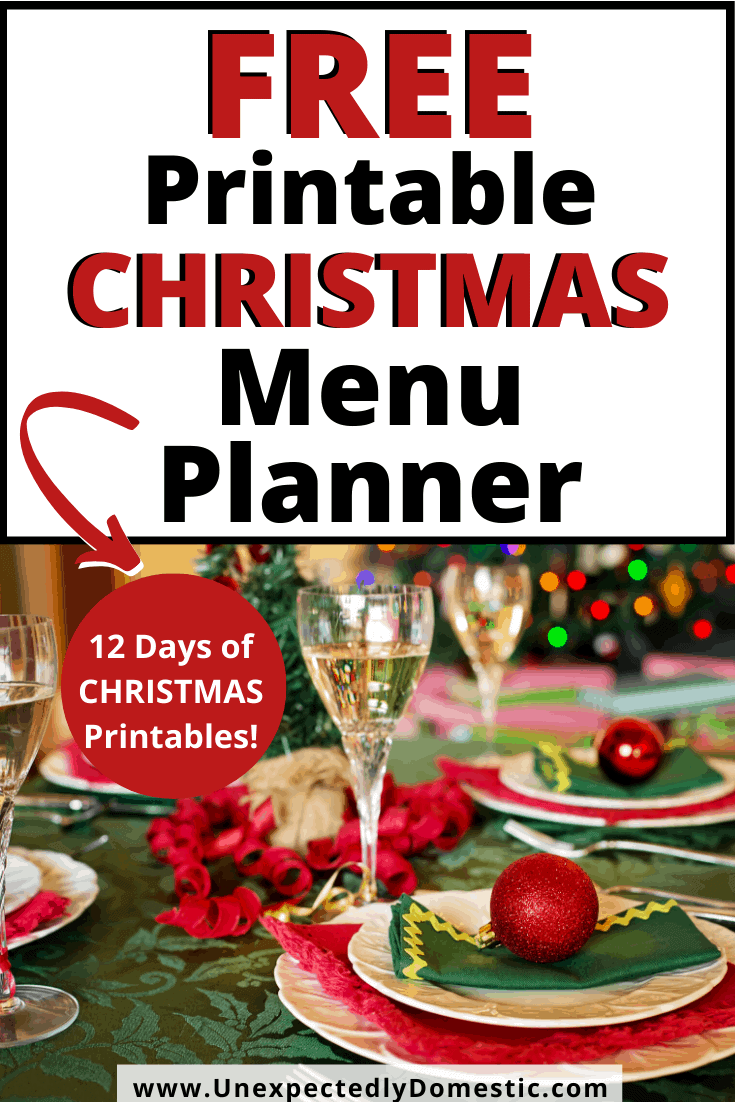 Free Printable Holiday Meal Planner