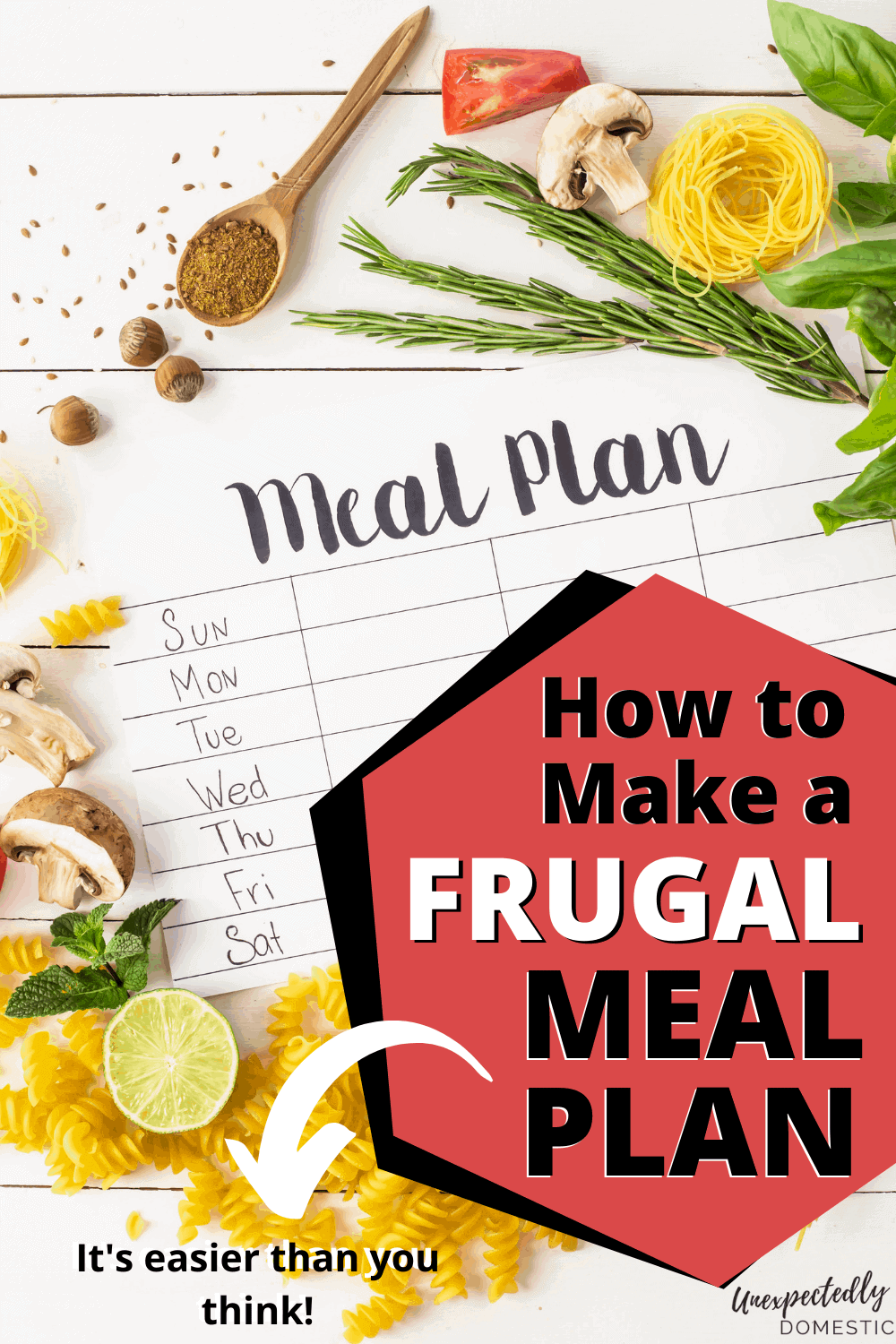 An easy frugal meal planning system to keep your grocery budget low. Try this step by step guide to planning frugal meals!