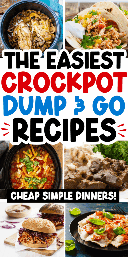 15 SUPER Easy Slow Cooker Dump Meals (all dump and go recipes!)