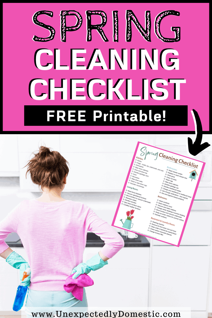 A simple spring cleaning checklist! How to plan your spring cleaning, tons of tips and tricks, plus a free printable checklist to tackle your spring cleaning the easy way!