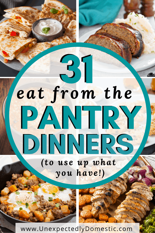 30 eat from the pantry recipes! These easy recipes from the pantry are perfect to make when money is tight, and you need to shop your pantry.
