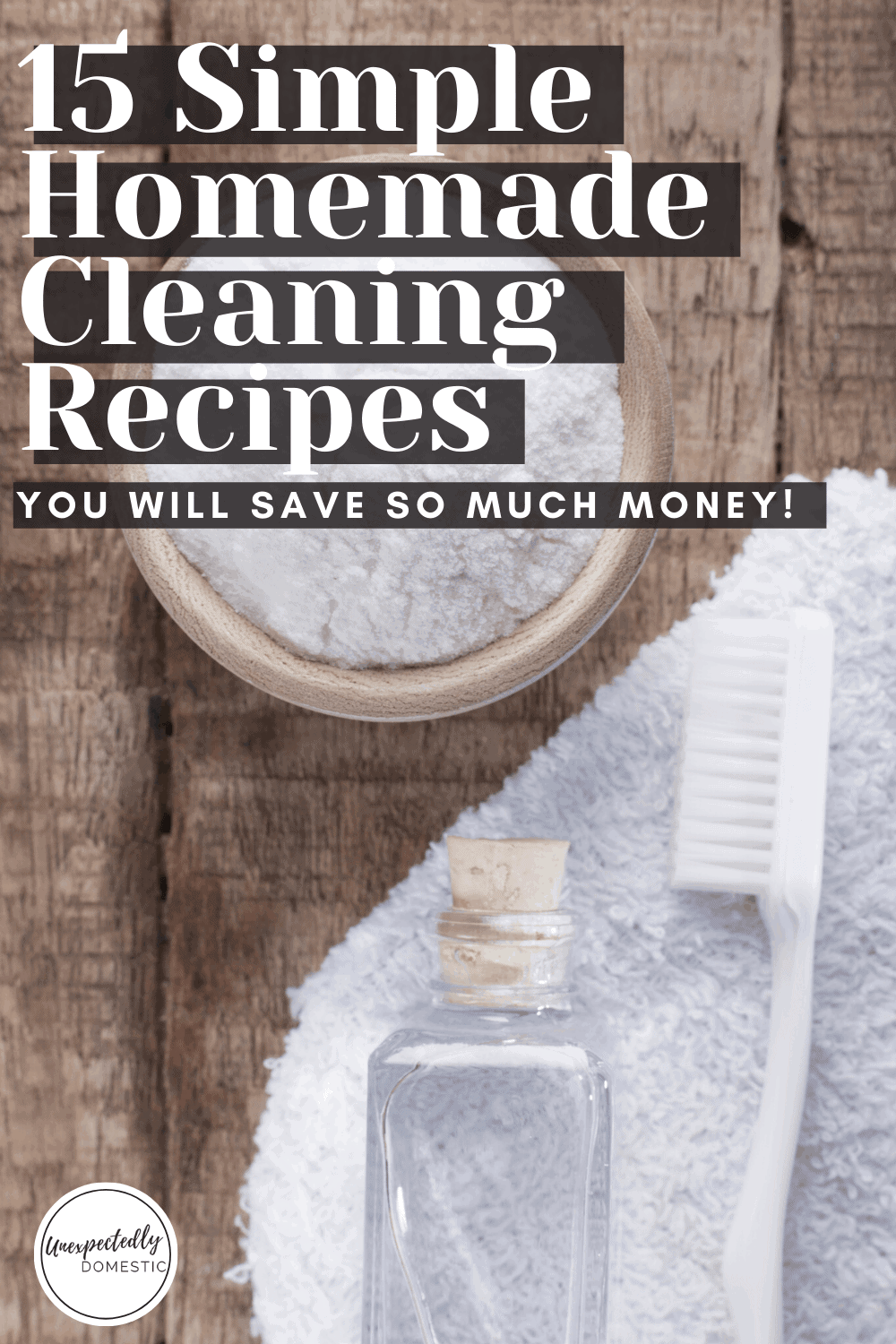 Frugal homemade cleaners that really work! These 15 DIY cleaning products are all natural AND a huge money saver over store-bought cleaning solutions.