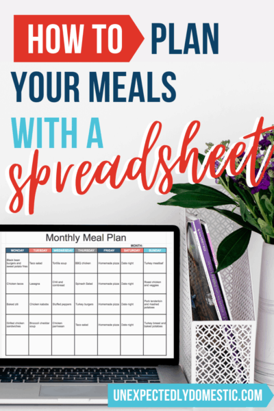 meal planning spreadsheet meal planning spreadsheet
