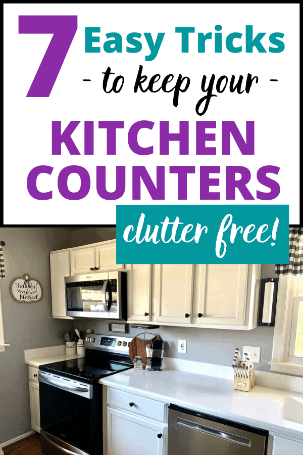 7 easy tricks to keep kitchen countertop clutter at bay! Use these kitchen counter organization ideas to clean and declutter the busiest room of your home.