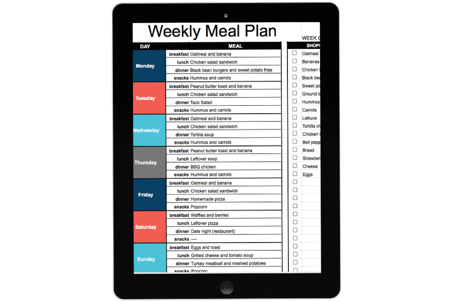 Google sheets meal planner, plus editable grocery list template! How to use a meal planning spreadsheet to plan your weekly menu in minutes.