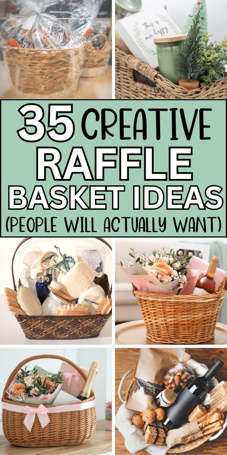 Everybody will be dying to win these unique silent auction gift basket ideas! If you're in need of some creative basket ideas for raffle, you'll love these fundraiser basket ideas and raffle prize ideas. Silent auction gift basket ideas fundraising unique, gift basket theme ideas silent auction unique themes baskets for raffles, fundraiser gift basket ideas silent auction, basket themes for auction raffle ideas, raffle basket ideas fundraising cheap, and raffle baskets fundraiser auction ideas.