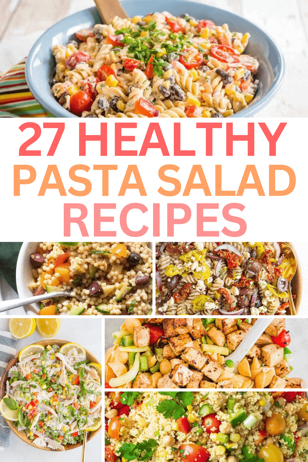 Healthy low calorie pasta salad recipes for summer! These clean eating low carb pasta salads are the perfect cold salads to eat for summer lunches or light easy summer dinners. Healthy pasta salad recipes vegetarian, vegan pasta salad recipes healthy, gluten free pasta salad recipes healthy, healthy pasta salad recipes clean eating low carb, healthy pasta salad recipes clean eating lunch ideas, healthy pasta salad recipes low calorie, easy healthy pasta salad recipes clean eating low calorie.