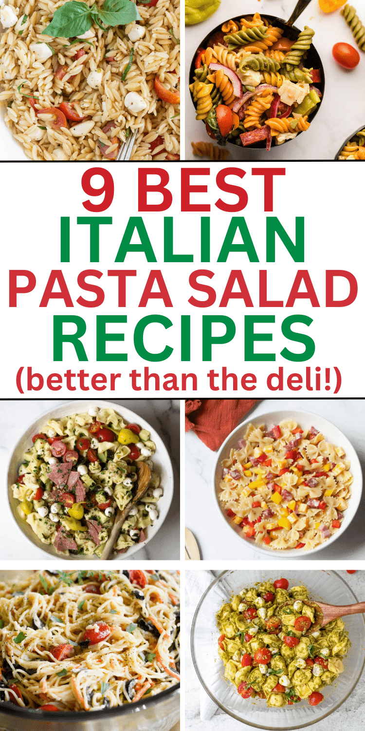 Delicious and easy italian pasta salad recipes that taste better than the deli! These unique twists on traditional cold summer pasta salads with italian dressing are perfect make ahead side dishes for a crowd for your summer party. Zesty italian pasta salad recipes, easy zesty italian pasta salad, pasta salad zesty italian dressing, best italian pasta salad recipe, summer italian pasta salad recipes cold easy, easy cold pasta salad recipes healthy italian dressing, simple pasta salad recipes.