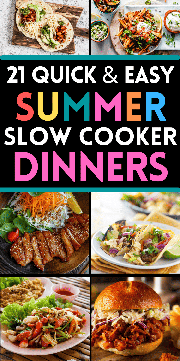 These quick and easy summer crockpot recipes will let the slow cooker do the work on hot days. Summer slow cooker recipes make simple healthy summer dinners for families. Easy summer dinner ideas, easy summer crockpot recipes dinners, easy summer weeknight dinners healthy, chicken crockpot recipes slow cooker crock pots dump dinners, quick and easy summer slow cooker recipes, summer slow cooker recipes dinners, simple summer dinner recipes for family, best summer crockpot recipes, easy dinners