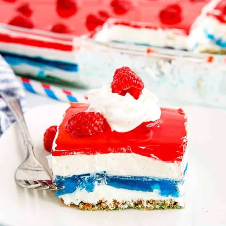 Image for Red White and Blue Pretzel Salad