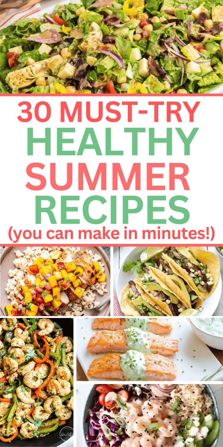 Add these quick and easy healthy summer recipes to your menu ASAP. They're healthy clean eating low carb summer dinners you can make in minutes. Easy summer meals dinner healthy recipes, quick and easy summer dinner recipes healthy, healthy summer recipes dinner low carb clean eating, summer family dinner ideas easy recipes, easy healthy dinner recipes for family, healthy dinner recipes for family easy clean eating, healthy summer meal ideas clean eating, healthy summer meals dinner low carb.
