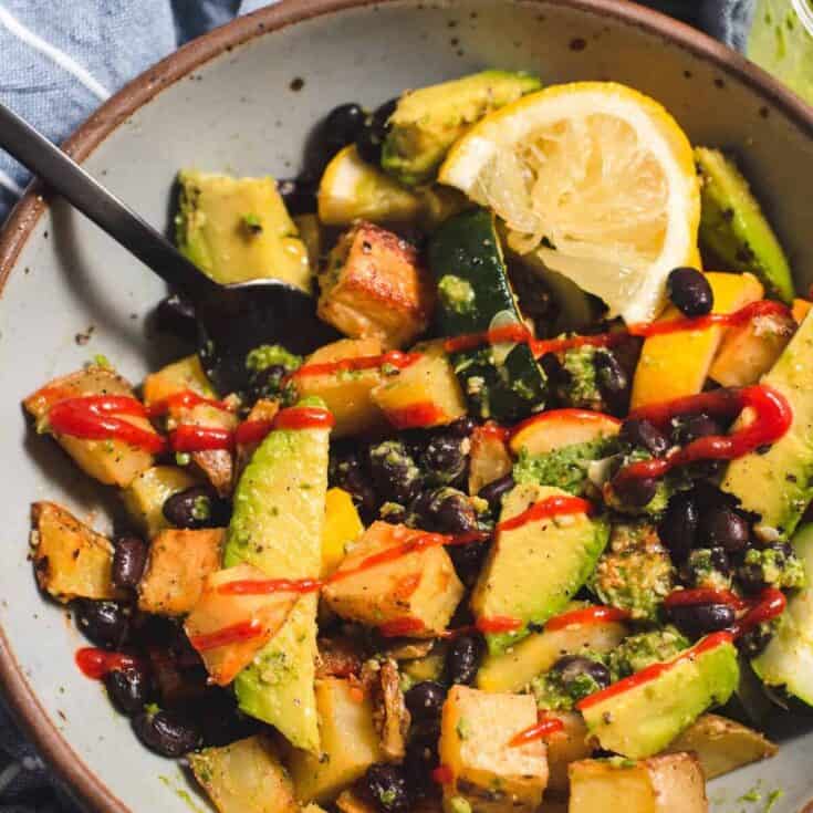 Image for Pesto Bowls with Roasted Potatoes and Summer Squash