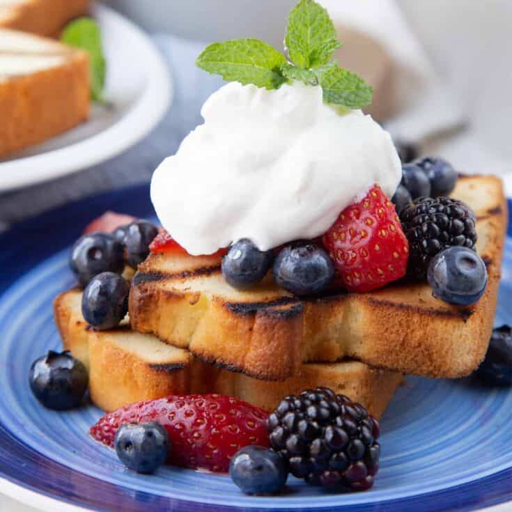 Image for Grilled Pound Cake with Berries and Cream