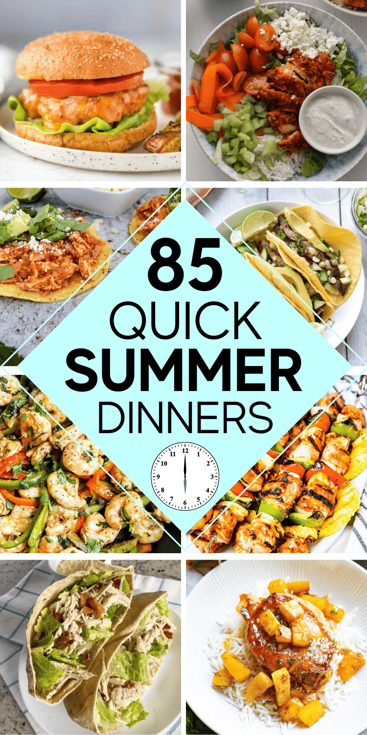 You'll want to add these quick and easy summer dinner recipes to your meal plan! The best summer dinner recipes for family - light, healthy, and quick to make. Easy summer dinner recipes for family grill, quick and easy summer dinner ideas, easy summer supper ideas, simple summer dinner ideas for two, summer food ideas dinner simple, summer food recipes dinner healthy, lazy dinner ideas quick chicken, easy lazy dinner ideas for summer, fast summer dinner ideas, cool summer time dinner ideas.