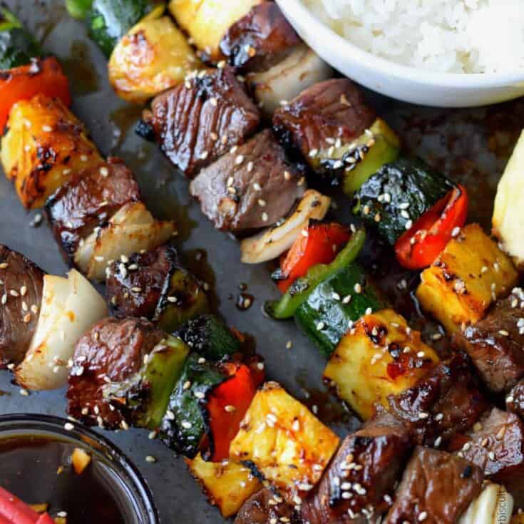 Image for Spicy Teriyaki Grilled Steak Kebabs