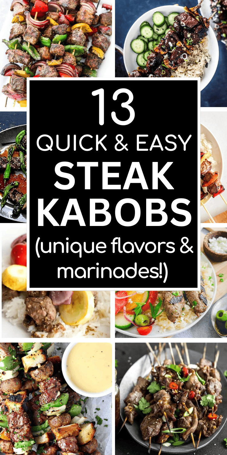 You'll make these easy steak kabob recipes on the grill on repeat all summer! Steak kebabs on the grill are a quick and easy summer dinner. Easy beef kabobs on the grill, shrimp and steak kabobs on the grill skewers, grilled steak kabob recipes, marinade for steak kabobs on the grill, how to grill shish kabobs, marinated grilled steak skewers recipes, beef shish kabobs marinade recipes, chicken and steak kabobs on the grill, easy teriyaki steak kabobs on the grill marinade recipes, beef skewers.