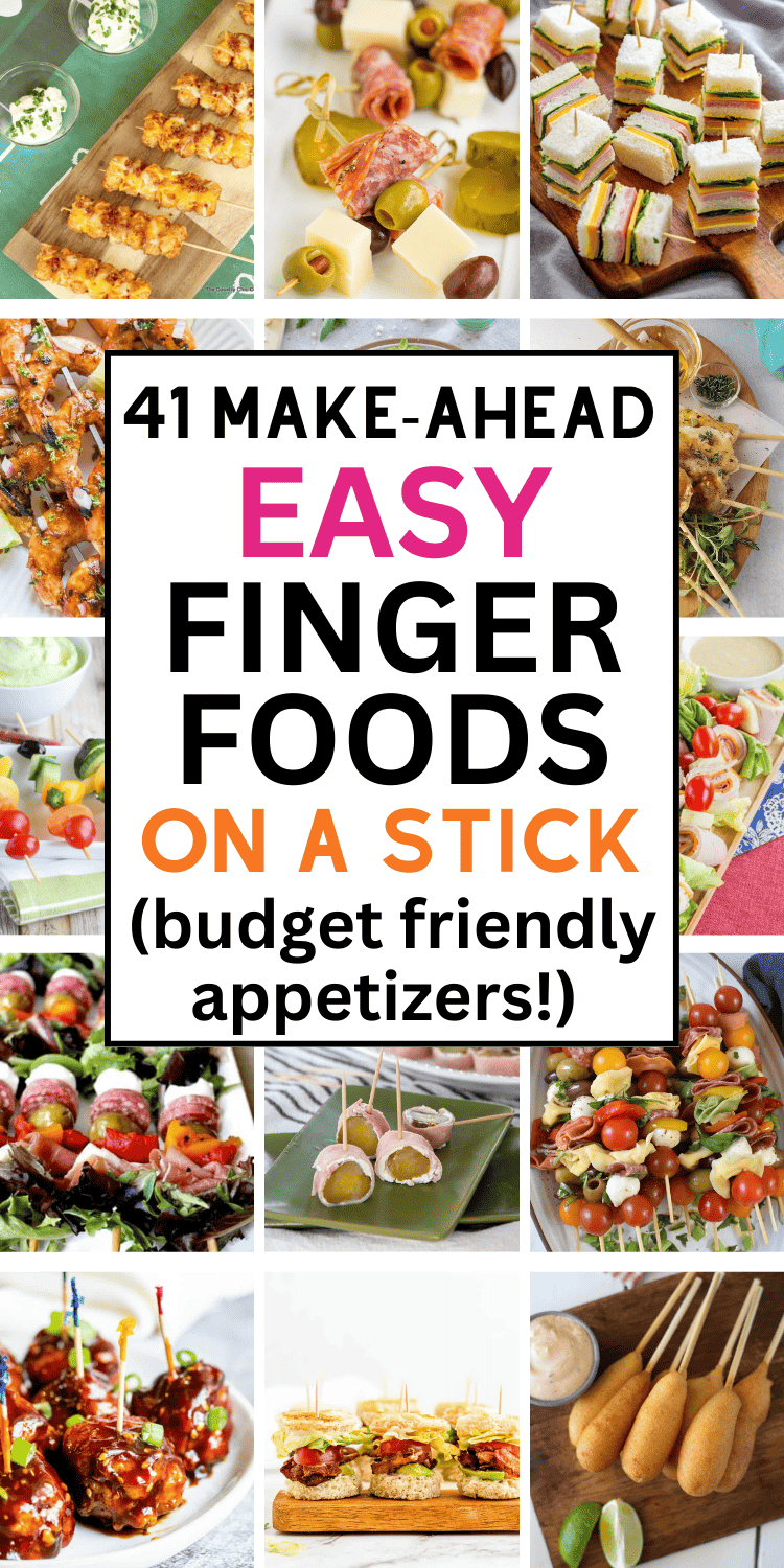 These easy appetizer skewers will be the hit of the party! Make ahead and bite size, these easy kabobs appetizers always please a crowd. Easy finger foods for party make ahead, food on a stick ideas appetizers, cold food on a stick ideas, easy skewer appetizers for a party, appetizers on a stick skewers, skewer recipes appetizers parties, skewer recipes appetizers cold, scewers appetizers easy, meat and cheese skewers appetizers, meat cheese skewers appetizer ideas, easy meat and cheese skewers.