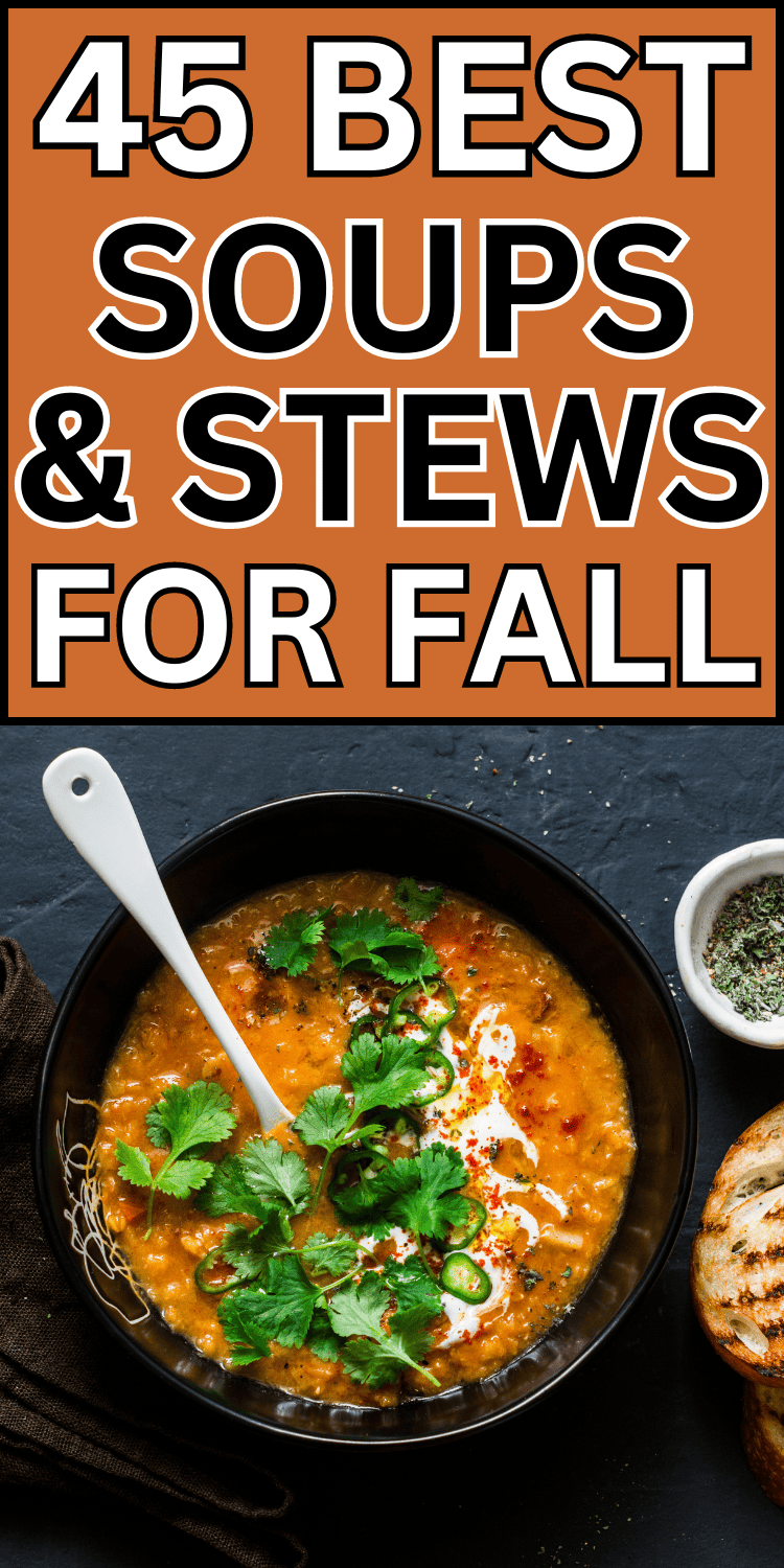 The best cozy autumn soup recipes! Hearty fall soup ideas easy recipes, easy autumn soup recipes, easy fall soup recipes healthy, autumn soup recipes healthy, fall soups and stews comfort foods healthy, fall soups and stews healthy vegetarian, best soup recipes ever homemade, easy fall dinner ideas soup, best slow cooker soup recipes healthy, fall soup stew recipes, best fall stew recipes, fall stew recipes vegetarian, hearty soup recipes comfort foods, fall stew recipes crock pot cold weather.
