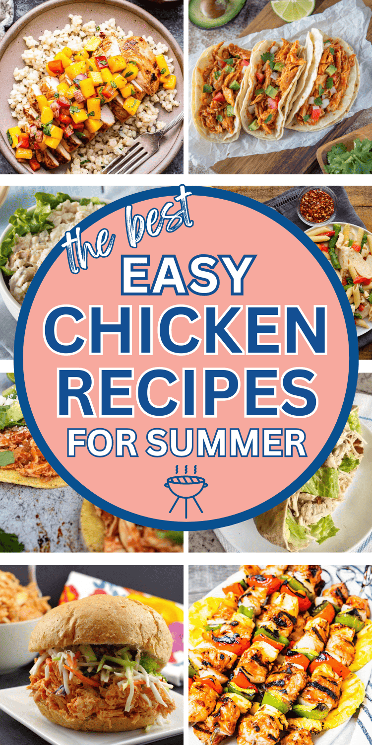 You'll definitely want to add these easy summer chicken breast recipes to your meal plan! They're healthy, quick, cheap, and kid-friendly! Truly the best chicken breast dinner ideas healthy, quick and easy summer dinner recipes chicken, quick and easy dinner recipes for family chicken, healthy summer chicken recipes dinners, grilled chicken dinner ideas easy, boneless chicken breast recipes easy quick, easy chicken on the grill recipes, summer chicken recipes dinners, lazy summer dinner ideas.