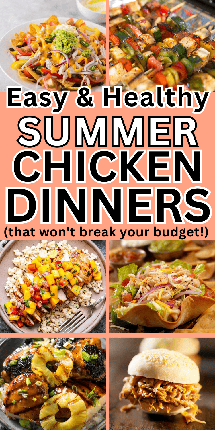You'll definitely want to add these easy summer chicken breast recipes to your meal plan! They're healthy, quick, cheap, and kid-friendly! Truly the best chicken breast dinner ideas healthy, quick and easy summer dinner recipes chicken, quick and easy dinner recipes for family chicken, healthy summer chicken recipes dinners, grilled chicken dinner ideas easy, boneless chicken breast recipes easy quick, easy chicken on the grill recipes, summer chicken recipes dinners, lazy summer dinner ideas.
