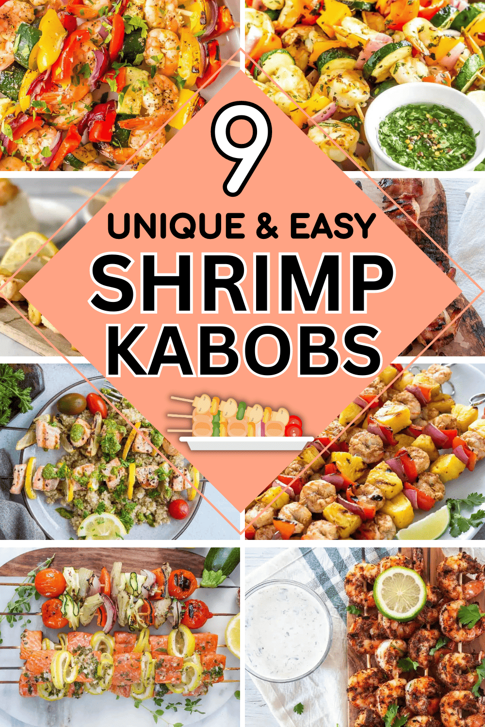 You'll make these easy shrimp kabob recipes on the grill all summer long! Shrimp kebabs on the grill are quick and easy healthy summer dinners. Easy shrimp kabobs on the grill, steak and shrimp kabobs on the grill skewers, grilled shrimp kabob recipes, marinade for shrimp kabobs, how to grill shish kabobs, marinated shrimp steak skewers recipes, shrimp shish kabobs marinade recipes, chicken and shrimp kabobs on the grill, easy teriyaki shrimp kabobs on the grill marinade recipes, shrimp skewers.