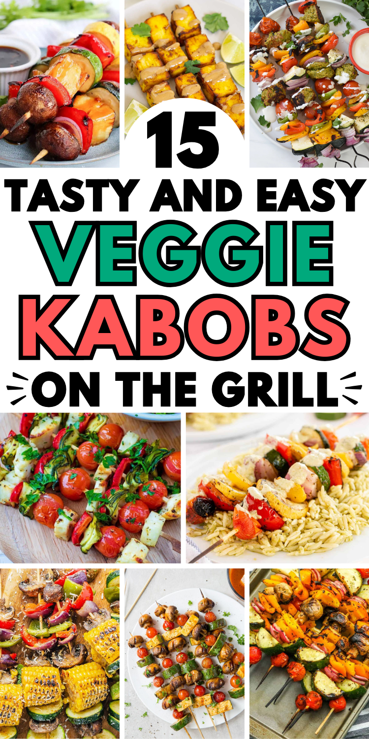 The best veggies kabobs on the grill! These easy vegetable skewers make healthy summer side dishes or summer vegetarian dinner ideas for hot days. Grilled veggies on the grill, vegetable kabob marinade, kabob veggies, vegetable shish kabob grilled, veggies on the grill, easy bbq veggies, vegetarian skewers bbq, grill sides, skewers on the grill, meal ideas vegetarian, vegetable kabobs on the grill, cheap dinners for a family, hot weather dinner ideas, grill vegetables, light summer meals, vegetarian recipes grill, vegetarian kabobs, grill dinner ideas, kebabs on the grill vegetarian, veggie shish kabobs on the grill, healthy summer dinner recipes, grilled vegetables on the grill, grilled veggies skewers, easy grill food, blackstone grill recipes, cookout side dishes, flat top grill recipes