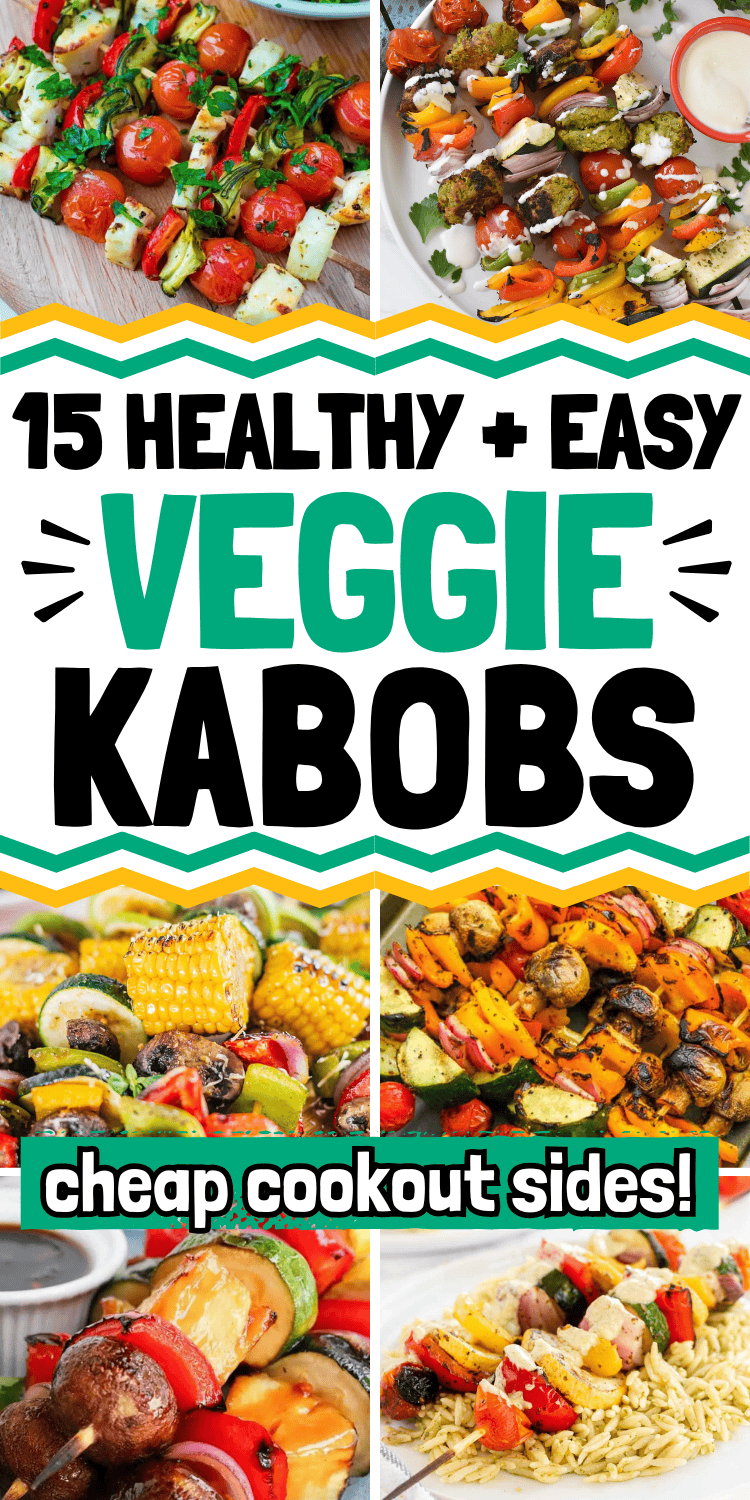 The best veggies kabobs on the grill! These easy vegetable skewers make healthy summer side dishes or summer vegetarian dinner ideas for hot days. Grilled veggies on the grill, vegetable kabob marinade, kabob veggies, vegetable shish kabob grilled, veggies on the grill, easy bbq veggies, vegetarian skewers bbq, grill sides, skewers on the grill, meal ideas vegetarian, vegetable kabobs on the grill, cheap dinners for a family, hot weather dinner ideas, grill vegetables, light summer meals, vegetarian recipes grill, vegetarian kabobs, grill dinner ideas, kebabs on the grill vegetarian, veggie shish kabobs on the grill, healthy summer dinner recipes, grilled vegetables on the grill, grilled veggies skewers, easy grill food, blackstone grill recipes, cookout side dishes, flat top grill recipes