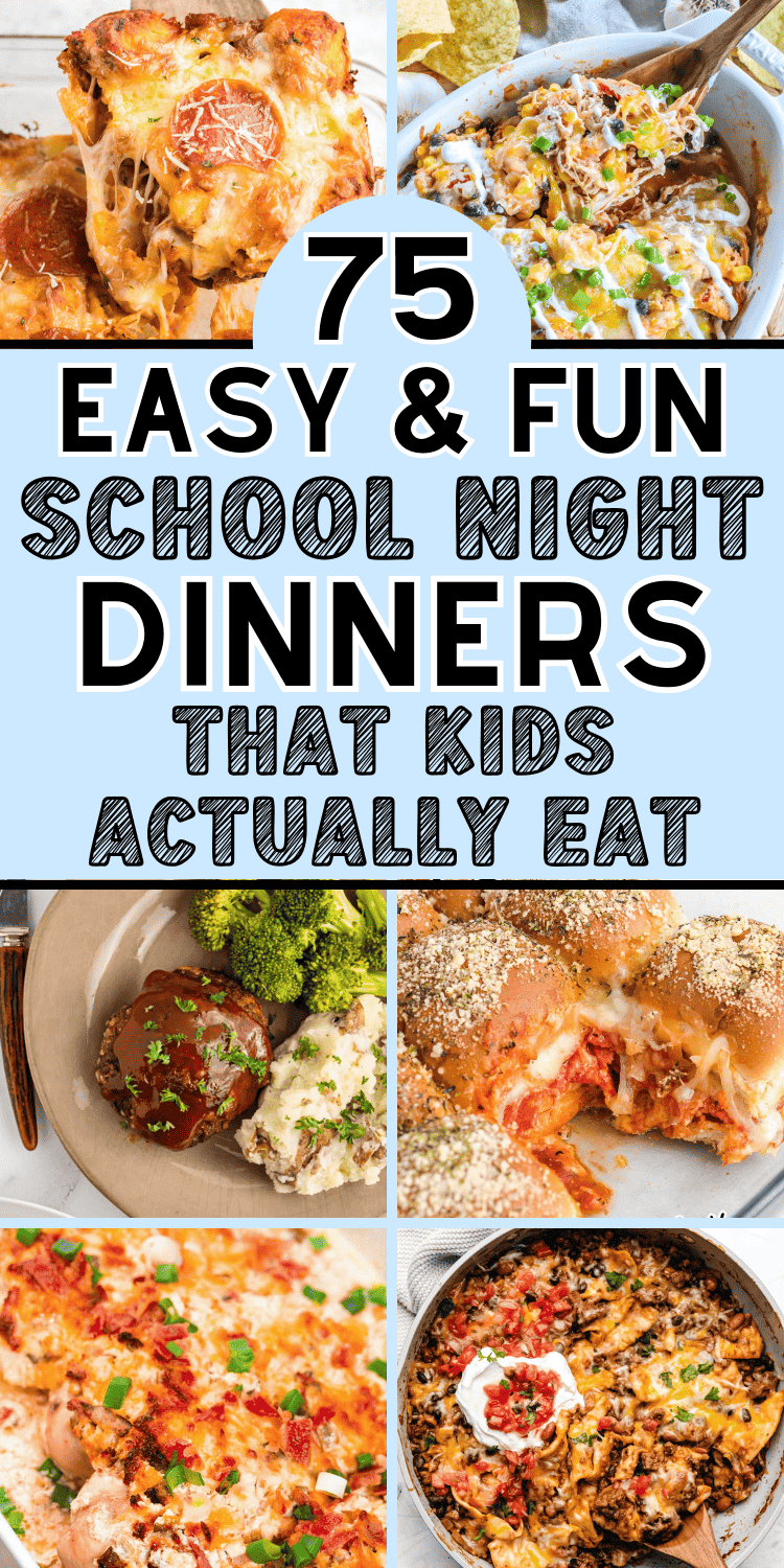 Easy back to school dinner ideas for kids! These fun back to school dinner ideas are perfect for busy moms cooking for picky eaters on hectic weeknights. Easy lazy dinner ideas, fast dinners easy quick weeknight, back to school dinner ideas night, back to school dinner ideas healthy, school week dinner ideas, easy school night dinners quick meals, easy school night dinners families, dinner ideas for the week menu planning, monday dinner ideas families, busy mom dinner ideas crock pot make ahead.