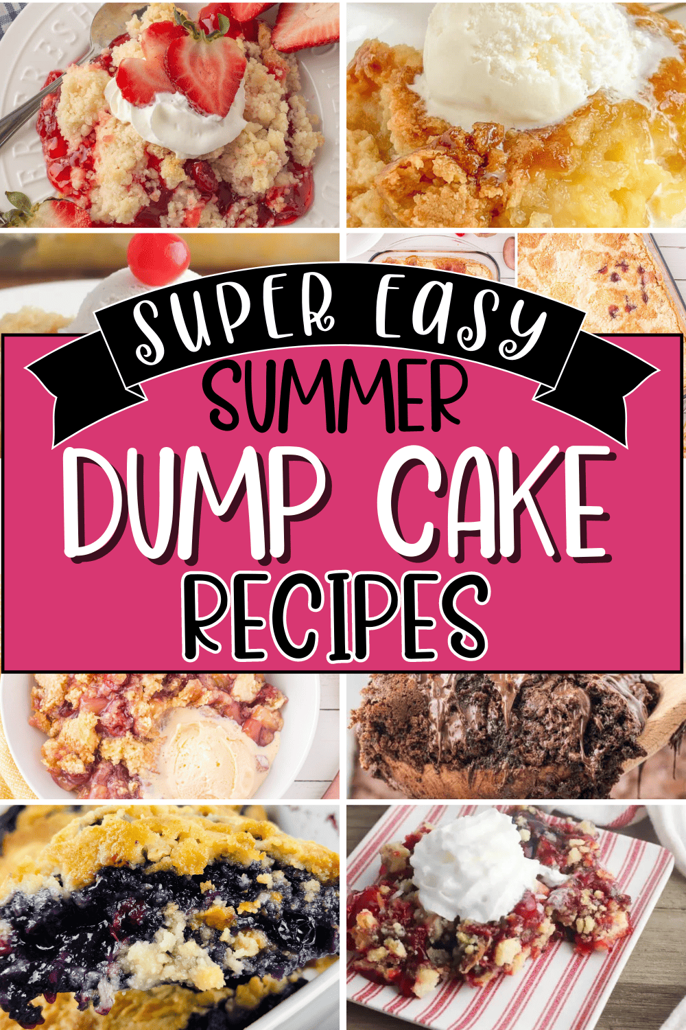 The best dump cake recipes for summer! Easy summer dessert recipes for a picnic, birthday, or potluck. Summer desserts easy, dump cakes recipes easy, summer cake recipes, summer cake ideas, summer cakes, summer dessert ideas, summer desserts easy for a crowd, dump cake recipes using cake mix, yellow box cake mix recipes ideas easy, white box cake mix recipes desserts, doctored box cake mix recipes, dump cakes with pie filling, brownie dump cake, don't mix it cake recipes, lazy dessert recipes.