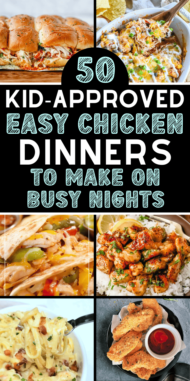Easy chicken dinner ideas! These weeknight chicken dinners are simple & healthy for families. Chicken breast dinner ideas easy weeknight meals, chicken thigh dinner ideas weeknight meals, fast easy chicken recipes simple weeknight dinners, dinner ideas family weeknight chicken, chicken pasta recipes easy quick dinner one pot meals, simple chicken dinner recipes for family, quick and easy chicken dinner recipes for two, family chicken dinner ideas, easy chicken dinner recipes for family crockpot