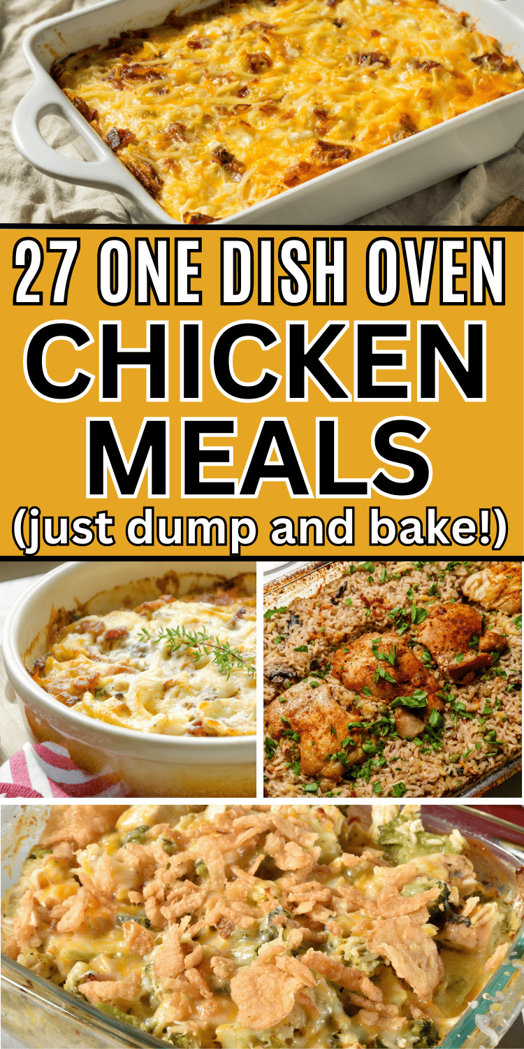 Easy dump and bake chicken recipes! These easy dump and bake casseroles make quick simple weeknight dinners. Dump and bake casserole recipes for dinner, easy dump and bake chicken dinner, chicken recipes for dinner easy, easy bake dinner recipes for family, healthy dump and bake recipes dinners, easy dump casserole recipes for dinner, chicken casserole recipes for dinner easy, one dish chicken bake easy meals, one dish chicken meals, easy chicken dinner oven, easy simple baked chicken recipes.