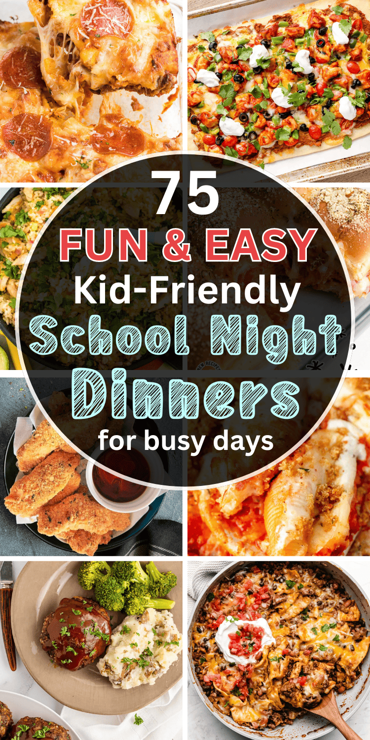Easy back to school dinner ideas for kids! These fun back to school dinner ideas are perfect for busy moms cooking for picky eaters on hectic weeknights. Easy lazy dinner ideas, fast dinners easy quick weeknight, back to school dinner ideas night, back to school dinner ideas healthy, school week dinner ideas, easy school night dinners quick meals, easy school night dinners families, dinner ideas for the week menu planning, monday dinner ideas families, busy mom dinner ideas crock pot make ahead.