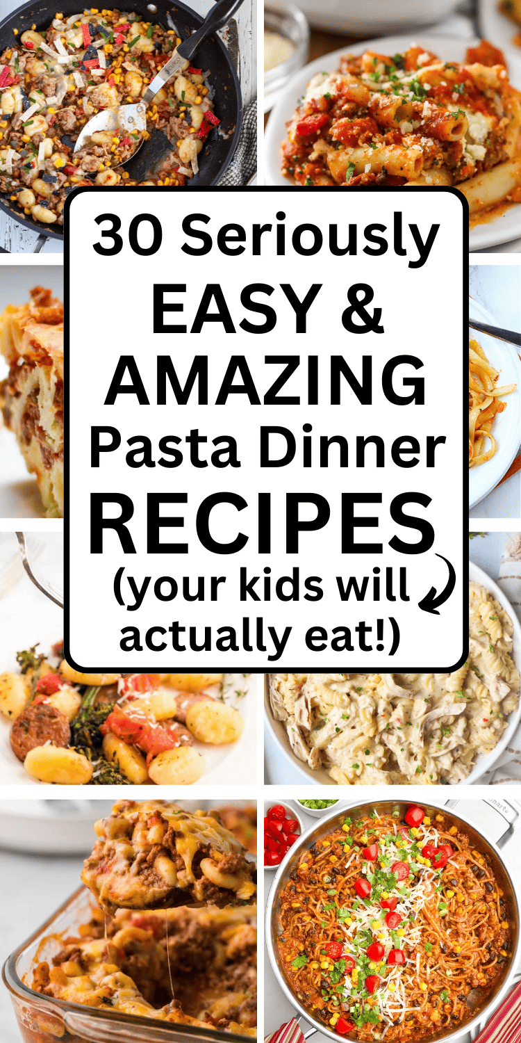 Super easy pasta recipes for kids and families! These easy pasta dinner ideas for family are perfect for busy moms with no time to cook. Quick and easy pasta dinner recipes for family, cheap and easy pasta dinner ideas, pasta meals easy cheap, fast pasta recipes easy dinners, family friendly dinners picky eaters, family meals kid friendly easy, kid friendly family meals easy weeknight dinners, quick weeknight dinners families easy meals, dinner ideas easy quick busy mom families weeknight meals.