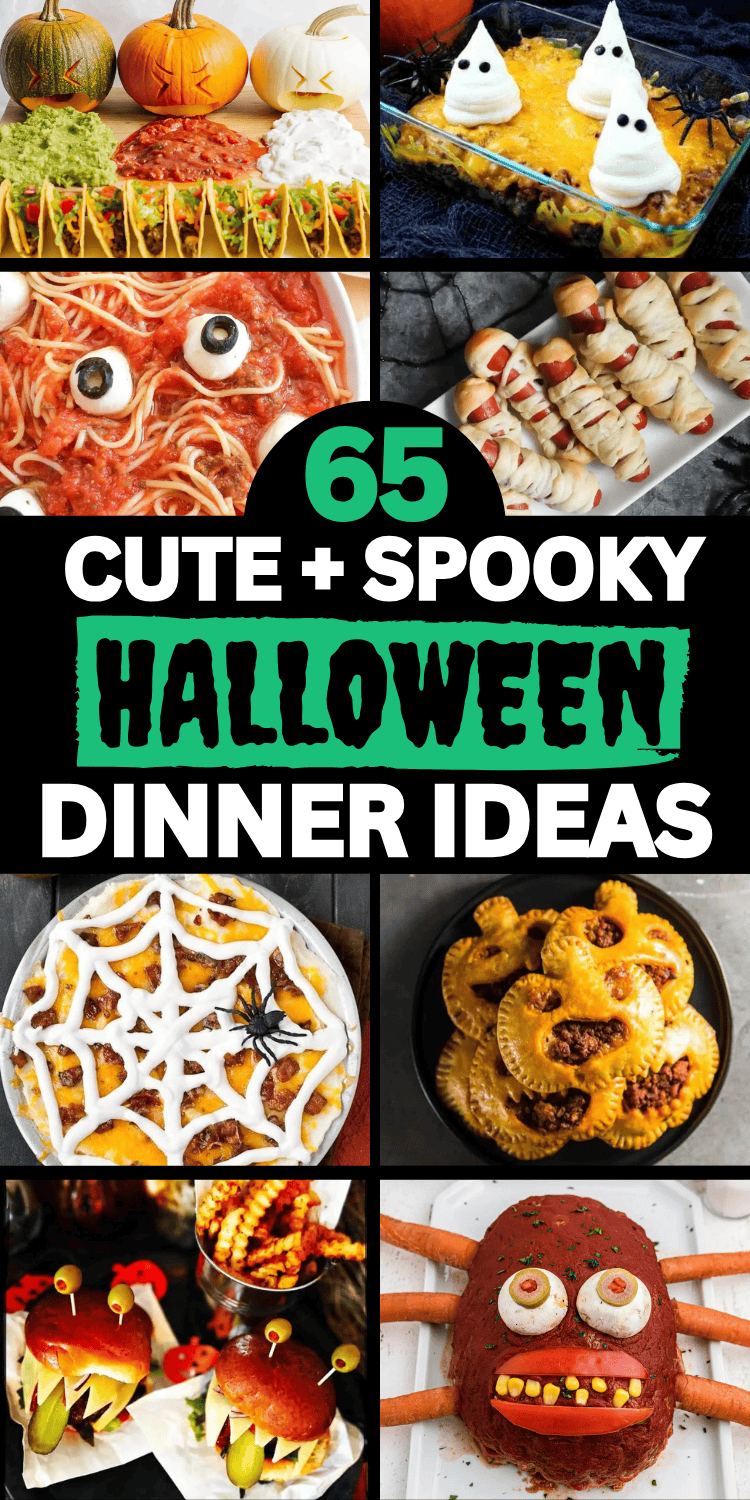Fun food for Halloween dinner! Easy cute Halloween dinner ideas for kids and families. Spooky halloween dinner ideas, easy halloween dinner ideas for adults, halloween meal ideas families, halloween meal ideas parties, halloween themed food dinner easy, spooky Halloween dinner recipes, creepy halloween food dinner, halloween dinner party food ideas, savory halloween main dishes ideas, halloween entrees food ideas, dinners for Halloween night, menu for Halloween party, scary movie themed dinner