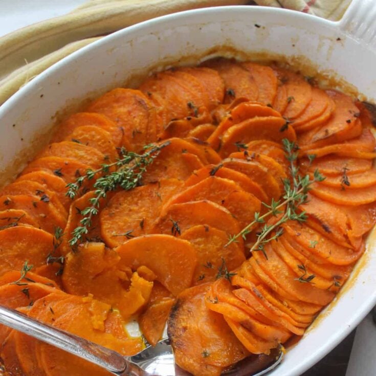 Image for Roasted Sweet Potato Slices in Garlic Honey Butter