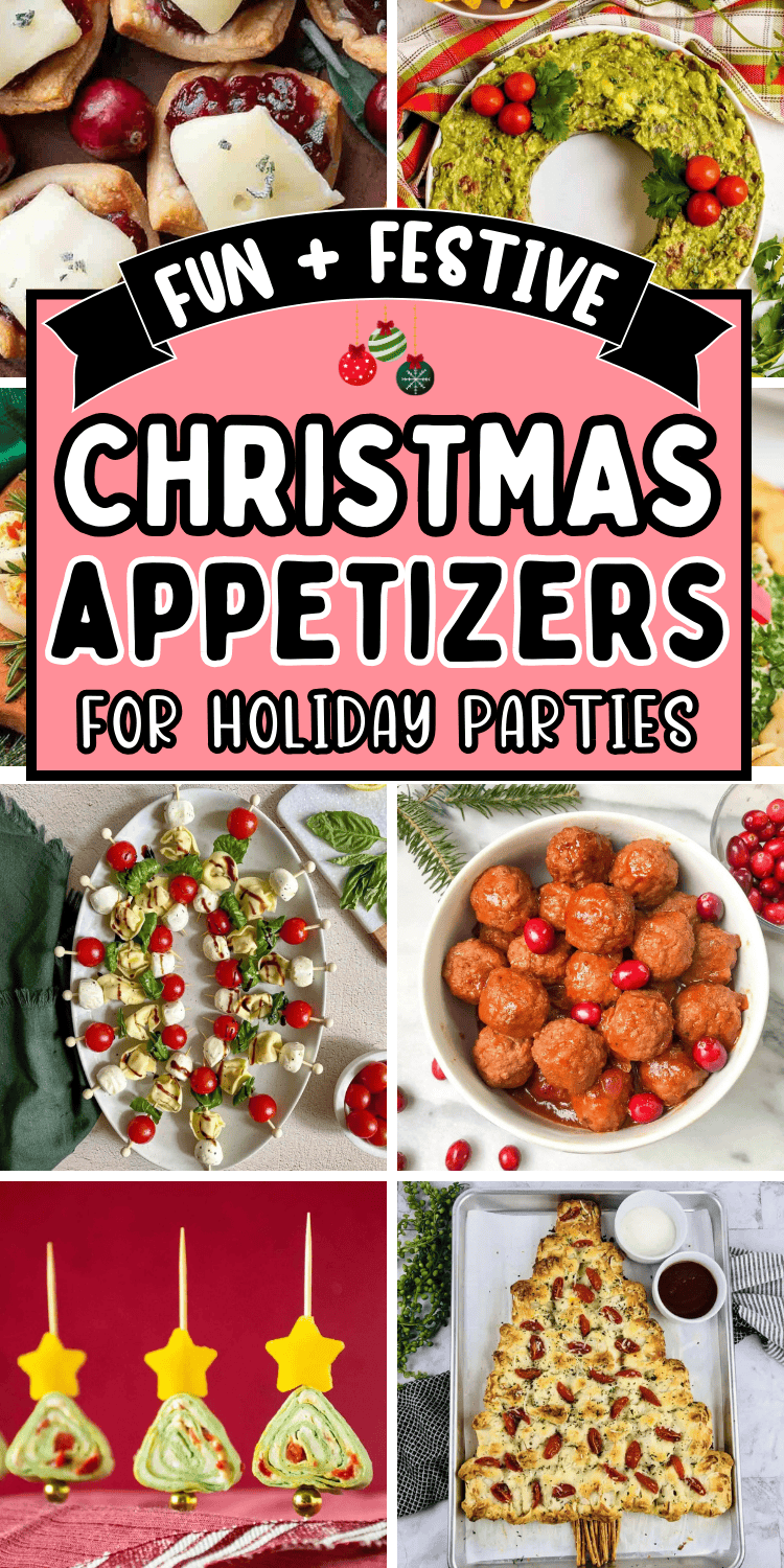 Easy Christmas party appetizers! These fun and festive finger foods include make ahead dips and appetizers for holiday parties. The best food for Christmas party, christmas finger food ideas for parties, christmas party food ideas appetizers, christmas potluck ideas appetizers, finger food christmas party, xmas appetizers party food, christmas themed appetizers for a crowd, christmas eve appetizers, kid friendly holiday appetizers, christmas entertaining, christmas potluck ideas appetizers.