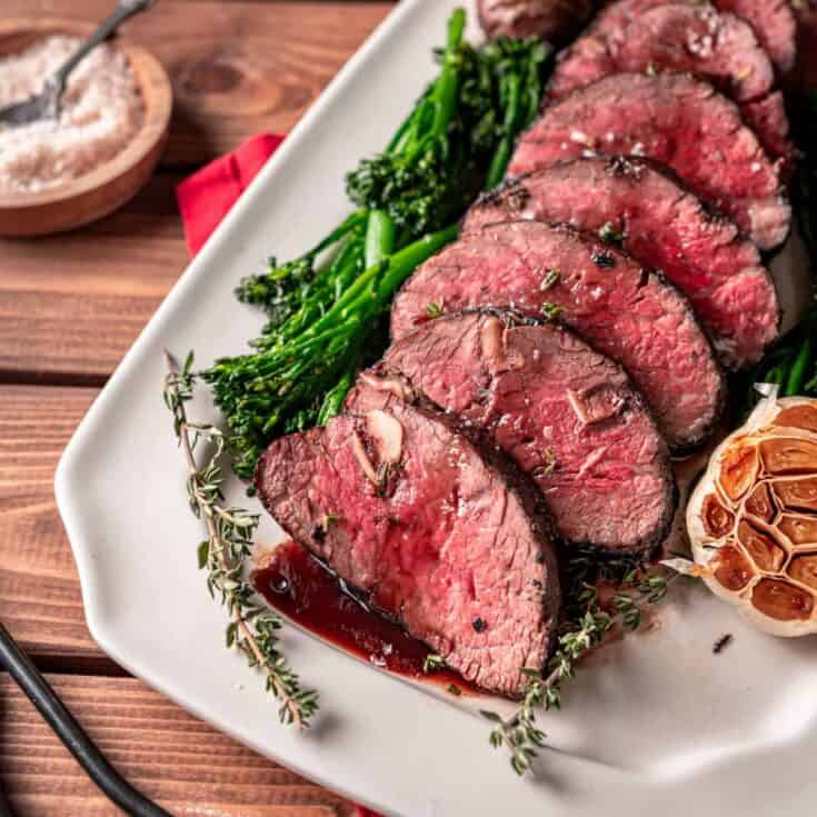 Image for Garlic Thyme Studded Beef Tenderloin with Red Wine Sauce